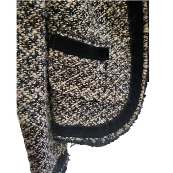Zara woman Fringe tweed wool blend blazer size 8 - Picture 3 of 4